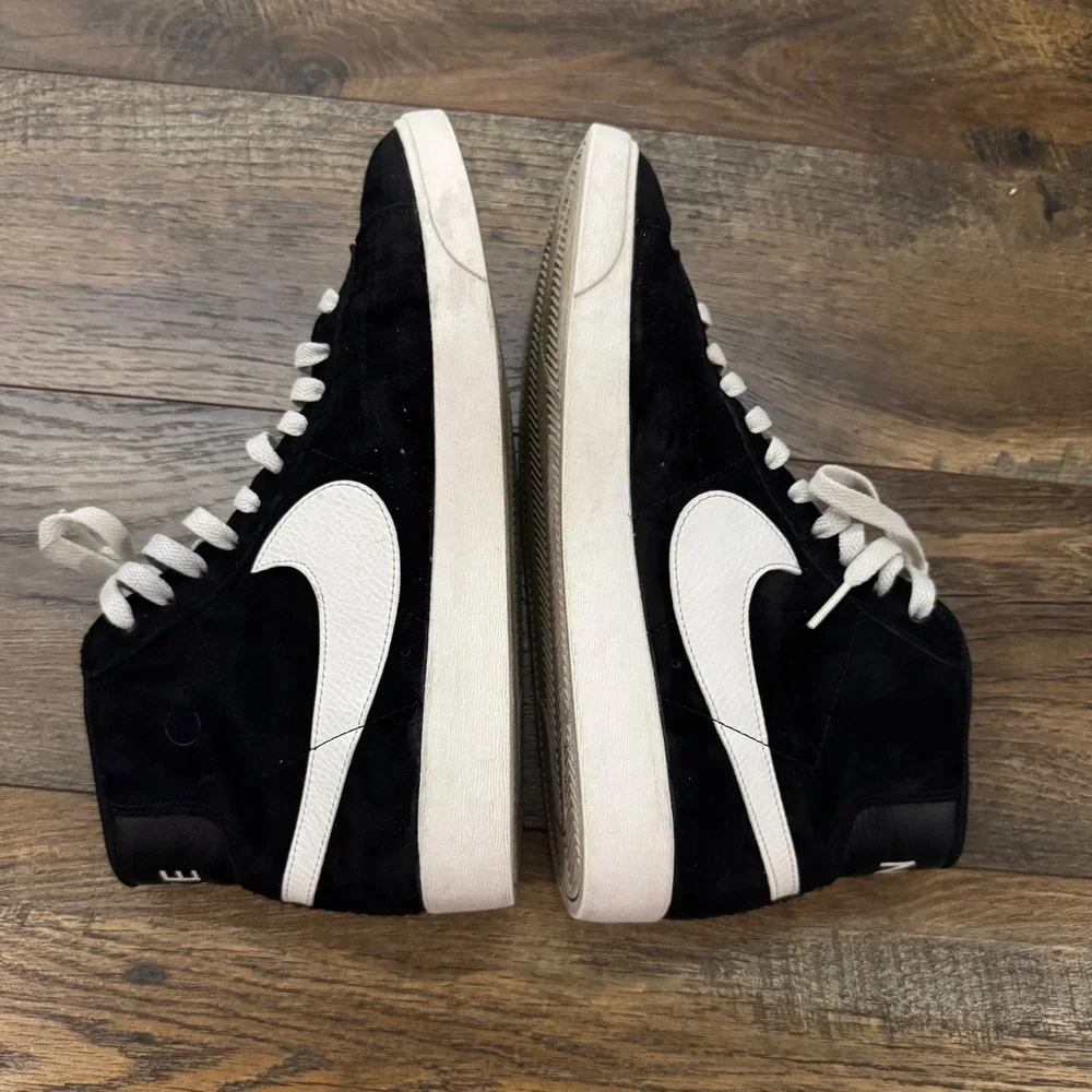 Nike Blazer Mid Suede Black White High Top Sneakers AV9376-001 Womens 9.5 Skater